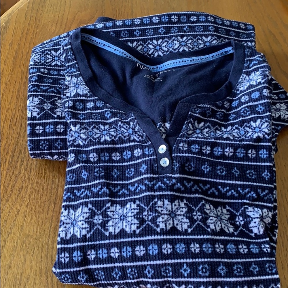 Nautical 2 piece pajama set long sleeve